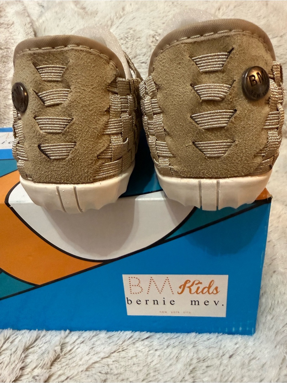 bernie mev. Kids Tan Slip-On Dress Shoes